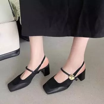 Fashion Women s high heels, fashionable buckle and tie up high heels, women s color blocking sandals, fashionable women s shoes 35 хаки