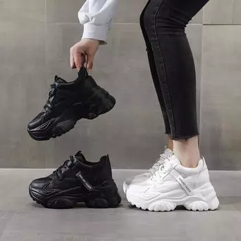 Fashion Women s Inner Height Increase 7CM Summer Mesh Breathable Sports Shoes Heightening Shoes Thick Bottom Non-slip Casual Shoes 34-39 34