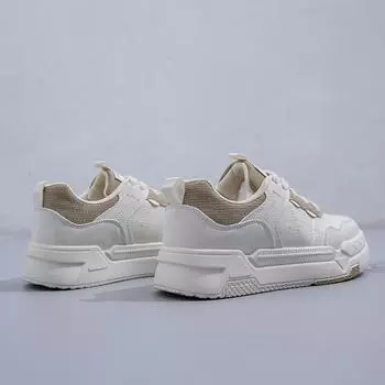 fashion Women s Korean Style All-match Casual Sports Thick Sole Shoes Vulcanized Shoes Women Platform Casual Fashion Flat Sneakers 35 бежевый