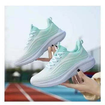 Fashion Women s Lace-up Casual Shoes Spring/Autumn New Lightweight Mesh Breathable Soft Sole Anti Slip Sports Running Shoes 36