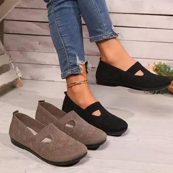 Модные женские сетчатые легкие дышащие повседневные туфли, новые женские однотонные универсальные низкие кроссовки на плоской подошве для женщин 36 чёрный