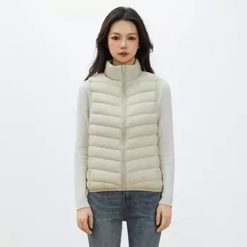 FASHION Women s New National Standard Fleece New Light Down Vest Women s Vest Women s Down Jacket Versatile Autumn Clothes S чёрный