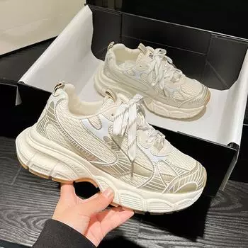 Fashion Women s New Sneakers Retro Breathable Mesh Casual Shoes Casual Footwear With Round Toe Straps Running Shoes Chunky Size 35-40 35