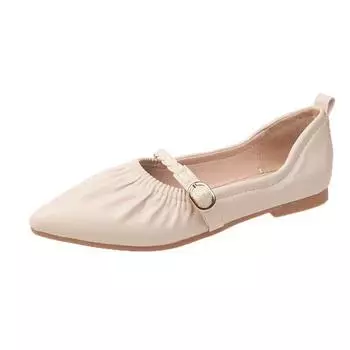 fashion Women s Pointed Toe Pumps PU Leather Square Heel Casual Shoes Fashion Ladies Low Heels Party Wedding Shoes Daily Chunky Footwear 35 бежевый