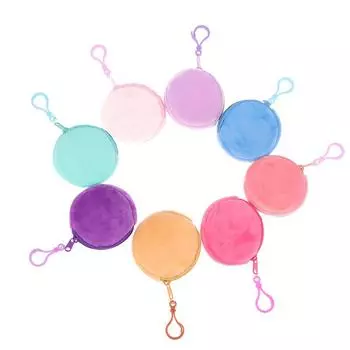Fashion Women S Round Mini Plush Coin Purse Storage Bag Key Wallet Cute Children S Wallet зелёный