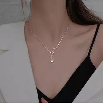 Fashion Women S S925 Sterling Silver Big Dipper Meteor Pendant Temperament Necklaces \T Xl361 45cm розового золота