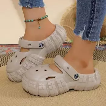 Fashion Women s Sandals 2024 New Fashion Solid Color Versatile Summer Lightweight Anti-Slip Beach Shoes Soft Bottom Hole Garden Shoes 36-37 белый