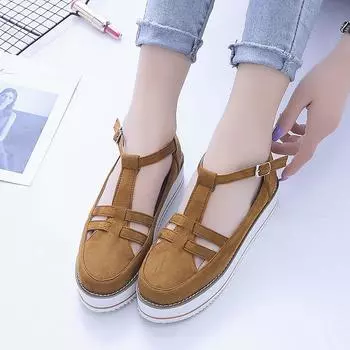 fashion Women s Sandals Fashion Tassel Casual Style Women s Shoes Women s Flat Shoes Summer Vulcanized Shoes Solid Color Thick Bottom 35 бежевый