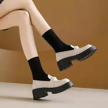 Fashion Women s Shoes 2024 Brand Slip-on Women s High Heels Fashion Round Toe Office and Career Hot Sale Solid Platform Heels Zapatos 35 серебряный