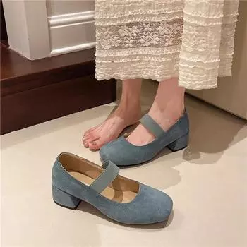 Модная женская обувь 2024 года, женские туфли на высоком каблуке с эластичной резинкой, модные туфли без застежек для офиса и офиса, профессиональные, новые женские туфли с неглубоким носком 35 бежевый