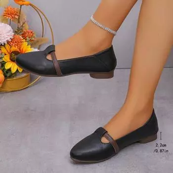 Fashion Women s Shoes 2024 Hot Sale Shallow Women s Flats Fashion Pointed Toe Dail Flats Women High Quality Plus Size Flat Low Heels 35 чёрный