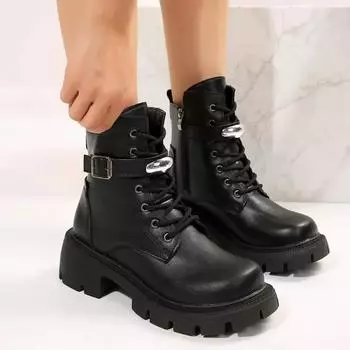 Fashion Women s Shoes 2024 Hot Selling Zipper Women s Boots Autumn Round Toe Solid Color Nude Boots Thick Sole Waterproof Fashion Boots 35 чёрный