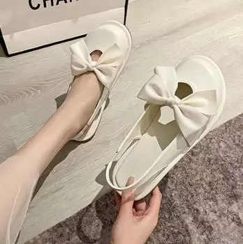 Fashion Women s Shoes Flat Rubber Mary Jane Sandals for Woman Japanese Style Lolita Gothic No Heel Footwear Summer 2024 Comfort The Best 35