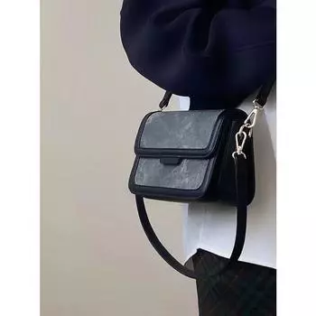 Fashion Women s Shoulder Bags Niche Design Commuter Korean Style Black PU Leather Small Square Bag Leisure Outdoor Crossbody Bag