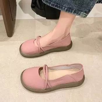 Fashion Women s Single Shoes Autumn New Round Head Shallow Mouth Thin Casual Comfortable Soft Soled Thick Soled Mary Jane Shoes 35