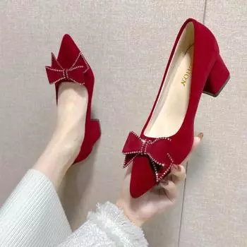 Fashion Women s Slip On High Heels Shoes Fashion Pointed Toe Bow Shoes Casual Large Size Comfort Platform Sandals White Female Footwear 35 розовый