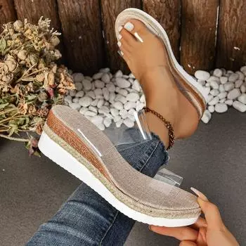 Fashion Women s Slippers Wedge Rubber Hawaiian Casual Roman Slippers 36 чистый