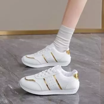 Fashion Women s Sneakers Fashion Leather Casual Shoes Outdoor Light Walking Flats for Women Breathable Vulcanized Shoes Zapatillas Mujer 35 белый