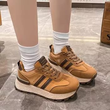 Fashion Women s Sneakers Fashion Platform Heighten Shoes Outdoor Non Slip Sport Shoes Luxury Brand Casual Shoes for Women Zapatos Mujer 35 хаки