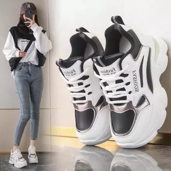 модные женские кроссовки с толстой подошвой из сетки женские кроссовки для бега с внутренней высотой, женские повседневные роскошные дизайнерские вулканизированные туфли 35 бежевый