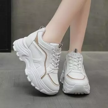 Модные женские кроссовки из вулканизированной кожи, осенние дышащие женские туфли на платформе, спортивные кроссовки, женские повседневные женские кроссовки, размер 35-40 35 хаки
