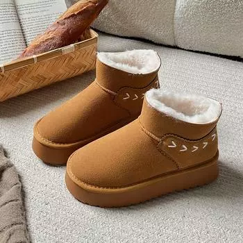 Fashion Women s Snow Boots Winter Warm Plush Thick-soled 2024 Hot Sale Women Warm Mid Heel Water Proof Casual Comfortable Snow Boots 35