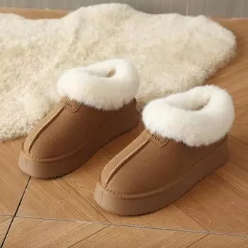 Fashion Women s Snow Boots Winter Warm Short Plush 2024 Hot Sale New Water Proof Solid Color Casual Comfortable Flat with Boots 35 малиновый