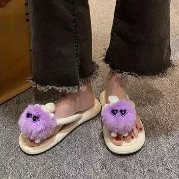 Модные женские тапочки с мягкой подошвой в милом мультяшном стиле, весна и лето, новые милые пляжные тапочки, модные повседневные сандалии, универсальные 36-37 чёрный