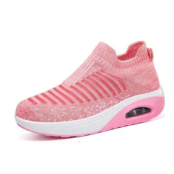 Fashion Women s spring and autumn casual shoes network breathable sports shoes thick sole walking thick sole large size 35-43 35