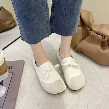 Fashion Women s Summer Footwear Black Shoes for Woman 2024 Flat Flats Round Toe Kawaii Cute White Chic and Elegant Genuine Mark Fashion 35