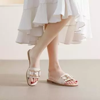 модные женские летние новые модные сандалии из искусственной кожи с круглым носком, простые однотонные сандалии, повседневные женские тапочки с открытым носком Zapatos Mujer 35