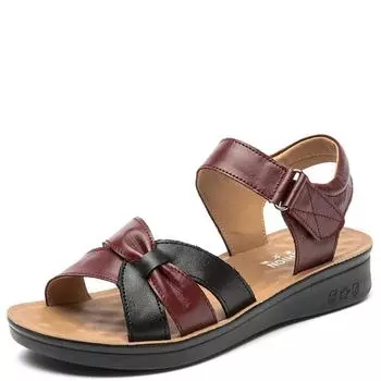 Модные женские летние сандалии, мягкие повседневные женские туфли на плоской подошве, нескользящие, пляжные женские сандалии для людей среднего и пожилого возраста, обувь на низком каблуке 35