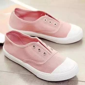 Fashion Women s Vulcanized Shoes 2024 Summer New Half Slippers Canvas Shoes Women Thin Style Student Versatile Casual Shoes 35
