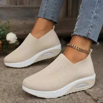 Fashion Women s Walking Shoes Air Cushion Non Slip Orthopedic Shoes Ladies Platform Mules Breathable Wedge Female Sneakers Zapatos Mujer 36