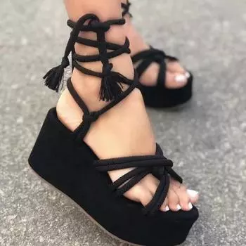 Fashion Women s Wedge Sandals Cross Straps Womens Fashion Sandals Height Increase Platform Shoes Open-toed Women Shoes New Zapatos Mujer 36
