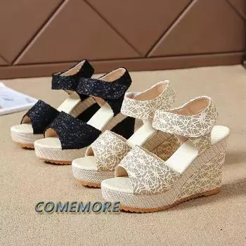 Fashion Women s Wedges Sandals 2024 Summer New Fashion Mesh Peep Toe Platform High Heel Female Sandals Sexy Party Dress Women Sandalias 35