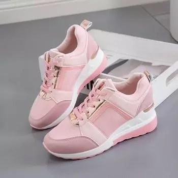 Fashion Women s Wedges Sneakers Lace-Up Breathable Sports Shoes Casual Platform Female Footwear Ladies Vulcanized Shoes Tenis De Mujer 35