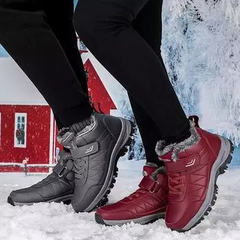 Fashion Women s Winter Cotton Shoes Soft and Warm Korean Edition Casual Men s High Top Snow Boots with Velvet Anti Slip Elderly Shoes 36 чёрный