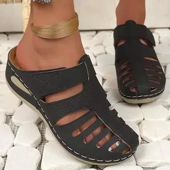 модные женские босоножки 2024 летние босоножки с танкеткой тапочки женская летняя обувь элегантные каблуки сандалии Muje туфли на каблуке женские 36 бежевый