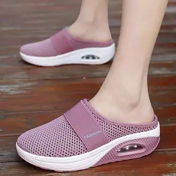 Fashion Women Sandals Fashion Female Slides Wedges Platform Shoes Sandals Woman Slippers Breathable Mesh Lightweight Ladies Shoes Sandal 35 красный