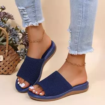 fashion Women Sandals Soft Flat Sandals Summer Sandals Women Stretch Fabric Summer Elegant Slippers Shoes 35 светло-розовый