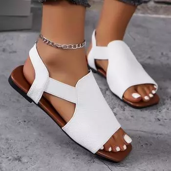 fashion Women Sandals Soft Pu Leather Flat Sandals For Summer Shoes Women Classics Women s Summer Footwear Comfortable Sandalias Mujer 36 абрикосовый