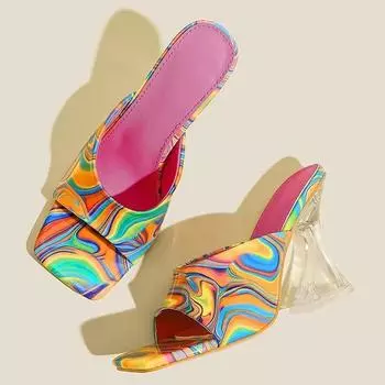 fashion Women Sandals Women Heels Summer Shoes For Women Peep Toe Outdoor Slippers With Heels Sandals High Heeled Zapatos Mujeres 36