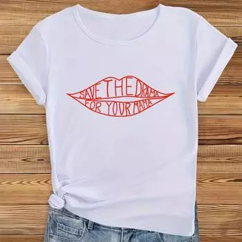 Модная женская футболка с принтом сексуальных губ и черепа, забавная повседневная футболка с круглым вырезом и короткими рукавами, летняя женская футболка XS розовый