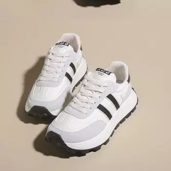 Модная женская обувь Модные кроссовки на толстой подошве для женщин Кожаная вулканизированная обувь Дышащая повседневная обувь Tenis Mujer Forrest Gump Shoes 35 чёрный