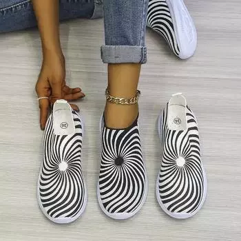 Модные женские туфли Вязаные носки Кроссовки женские Весна Лето Слипоны Плоские туфли Женские Большие размеры Лоферы Плоские туфли Ходьба Красовки Famela 35 белый