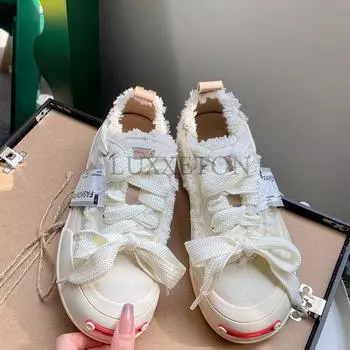 fashion Women Shoes Summer Trendy Canvas Shoes Women Low Cut Casual Shoes Women Socofy Flat Shoes Zapatos De Mujer 35 бежевый