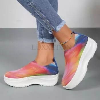Fashion Women Shoes Vulcanized Zapatillas Mujer Sneakers Women New Flat Shoes Mix Color Vulcanize Shoes Casual Chaussure Femme 36 синий
