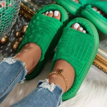 Модные женские тапочки 2024 года, новые роскошные брендовые босоножки на платформе, вельветовые балетки, женские тапочки, шлепанцы, сланцы, женские тапочки, Zapatos De Mujer 36 чёрный