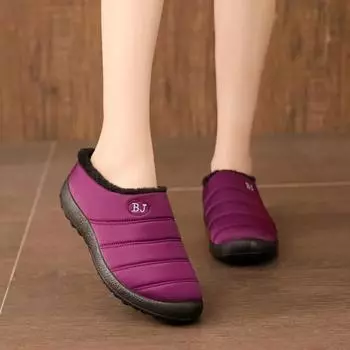 Модные женские тапочки, зимние теплые домашние мягкие тапочки, водонепроницаемые домашние тапочки, толстая плюшевая обувь, мокасины, шлепанцы, большой размер 45 35 чёрный